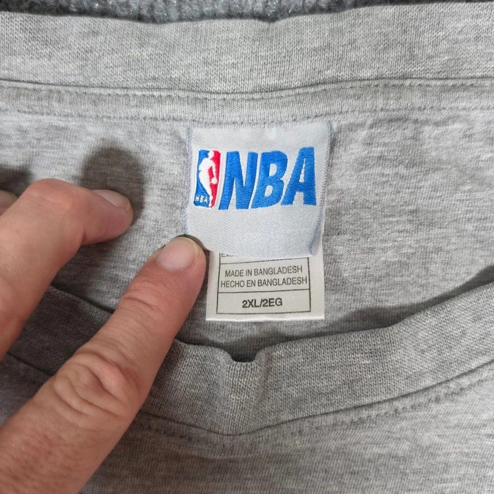 NBA Indiana Pacers Graphic T-Shirt Gray Mens 2XL Cotton Basketball Tee